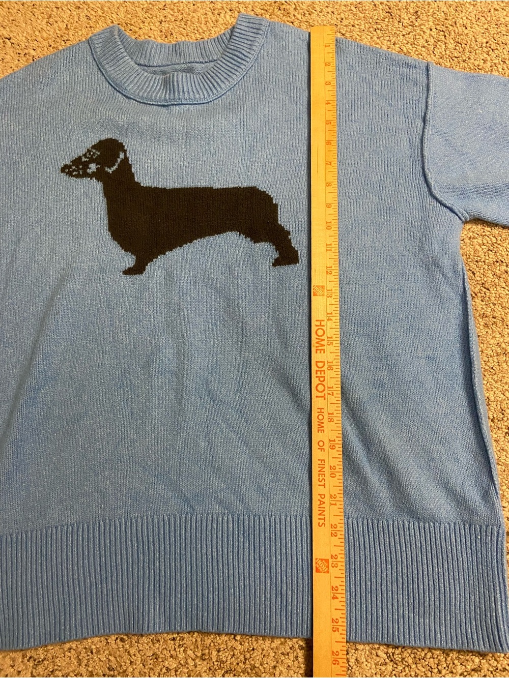 Aerie Softest Luxe Crew Sweater Blue Dachshund Dog Graphic S pullover oversized - Picture 6 of 9